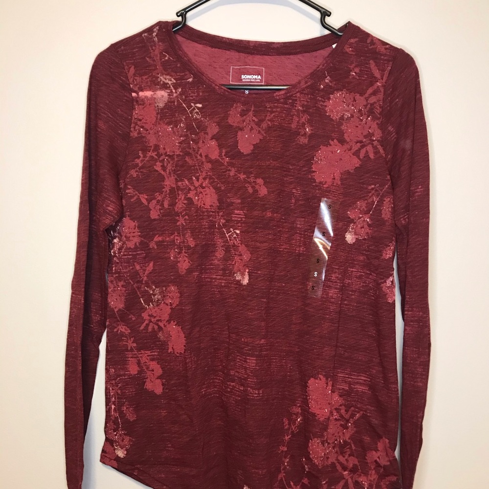 Long-sleeved Sonoma floral tee. NWT!